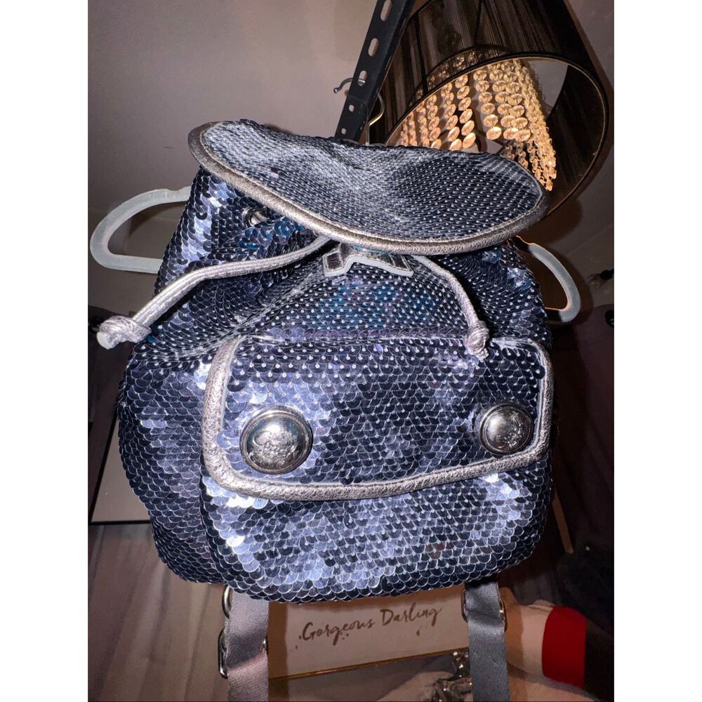 Coach vintage spotlight blue sequin Backpack minibag shoulder bag Y2K VTG - Picture 5 of 16